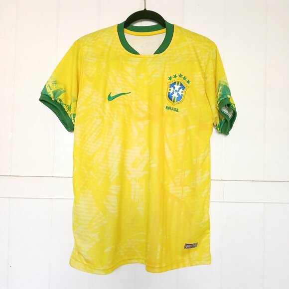 BRASIL Mens National Soccer Team Uniform Jersey Shirt Yellow Green XL Brazil - Picture 1 of 9